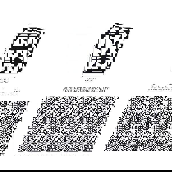 WT1545 - Ross Black and White Wall Tile Sticker Set - 15 cm x 15 cm - 24 pcs