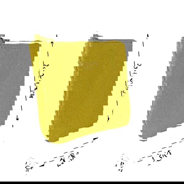 Assots London 'Poppy' Yellow Full Grain Leather Zip Top Coin Purse