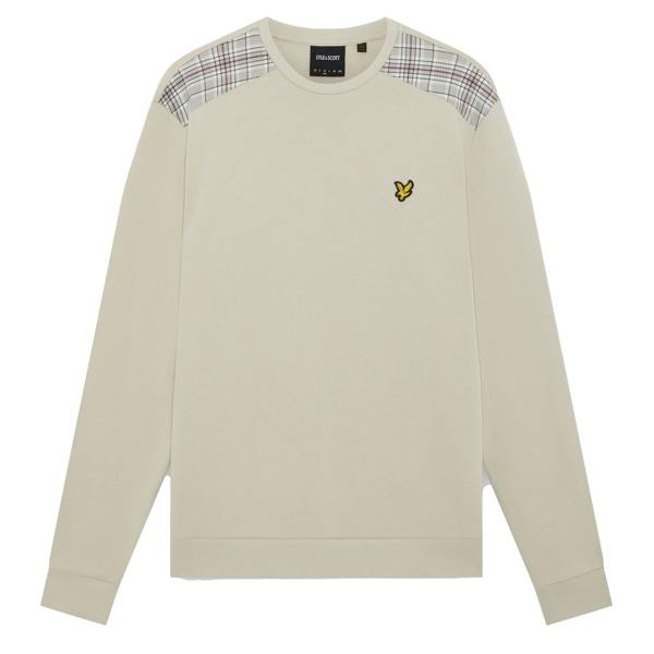 Lyle & Scott Check Panelled Crew Neck Sweatshirt Cove