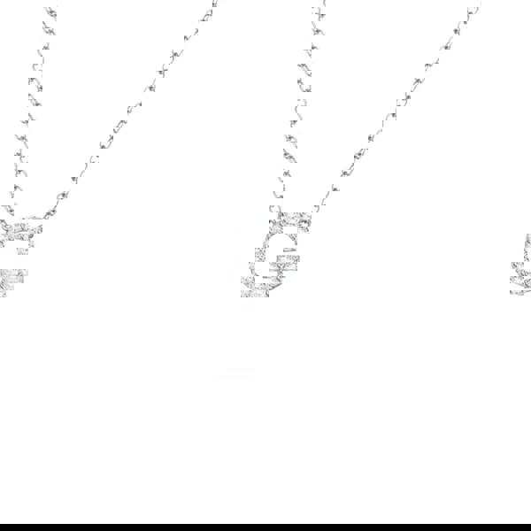 Say It With Dainty CZ Block Initial Necklace - Sterling Silver