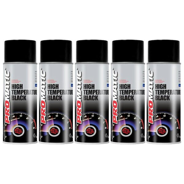 Promatic 5X Promatic Black High Temperature Spray Paint 400ml
