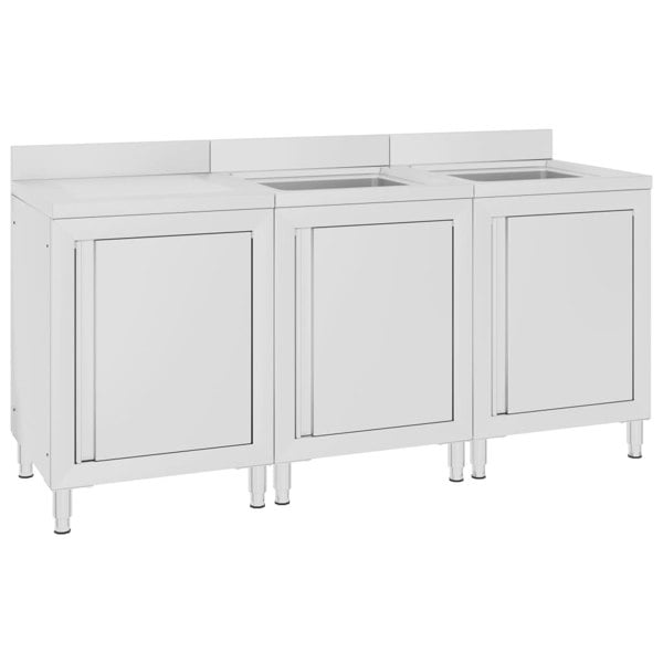 Berkfield Commercial Kitchen Sink Cabinet 180x60x96 cm Stainless Steel