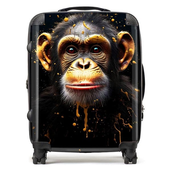 Warren Reed Splashart Cheeky Chimp Face Suitcase