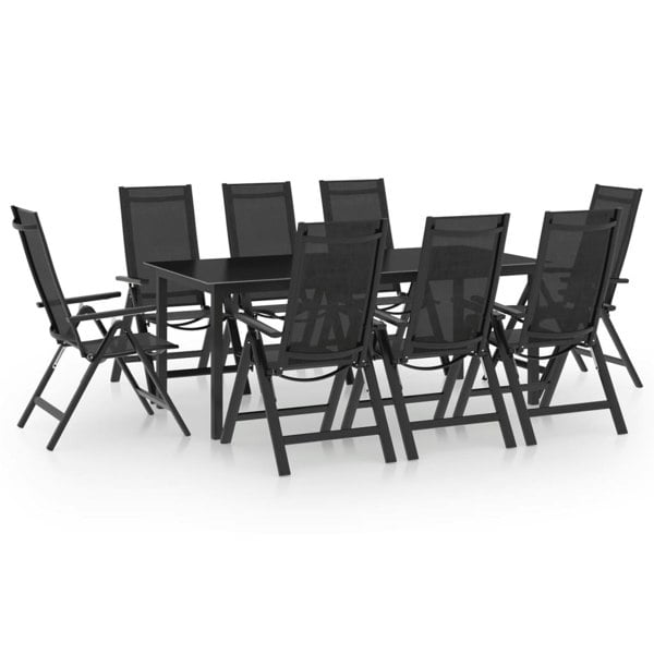 Berkfield 9 Piece Garden Dining Set Aluminium Anthracite