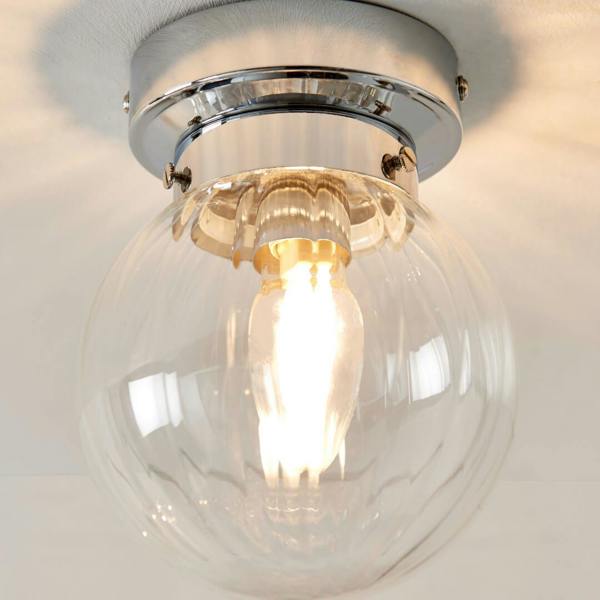 Pagazzi Lighting Amelie IP44 Flush Polished Chrome Ceiling Light