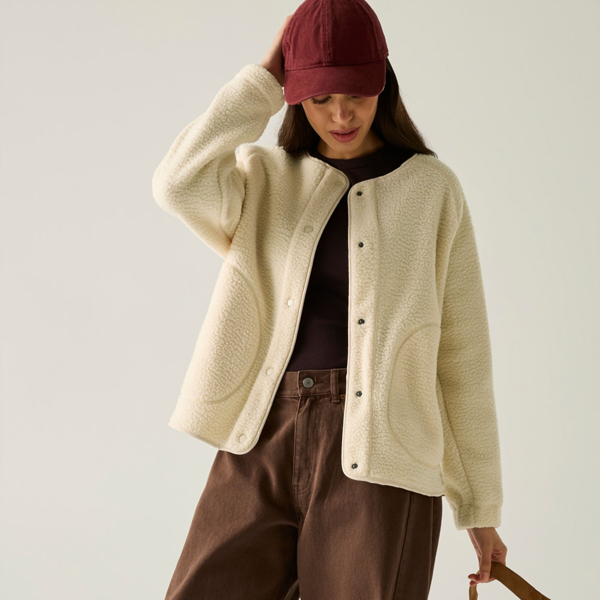 Regatta Womens Lea Borg Snap-Front Fleece - Light Vanilla