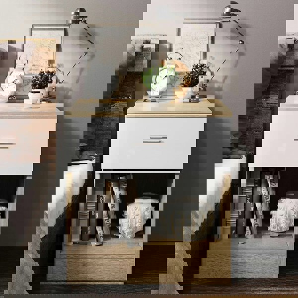 Comfy Living High Gloss Bedroom Furniture 3 Piece Trio Set Wardrobe Chest Bedside