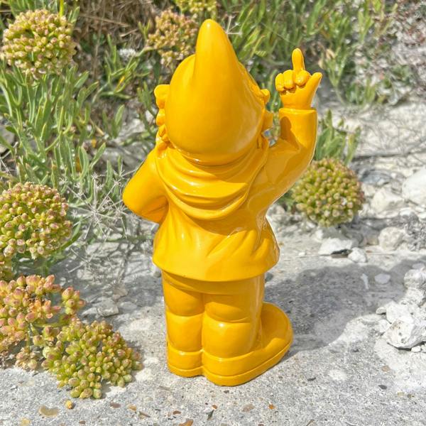 Stoobz Yellow Middle Finger F**k You Garden Gnome 20cm