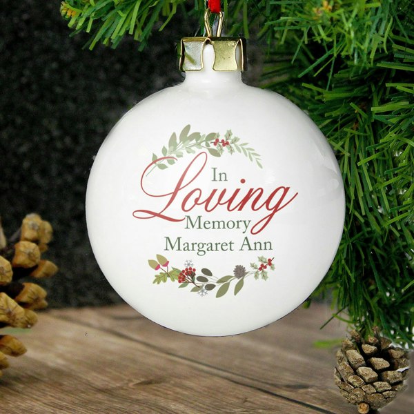 Personalised Memento Company Personalised In Loving Memory Wreath Bauble