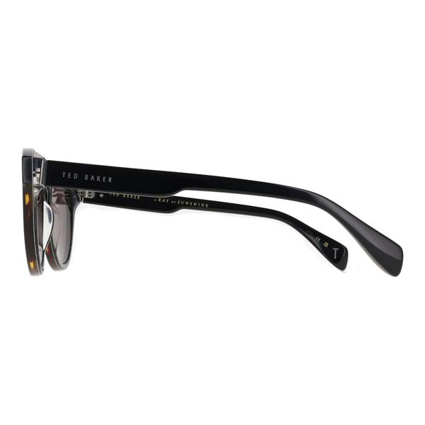 Ted Baker Sunglasses TB1752 Dax 001 Gloss Solid Black on Tortoise Green