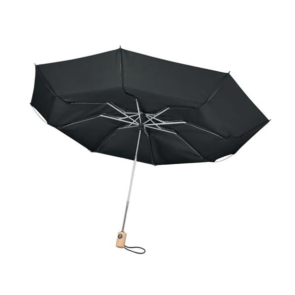 MidOcean Leeds Bamboo 190T Folding Umbrella - Black - 
