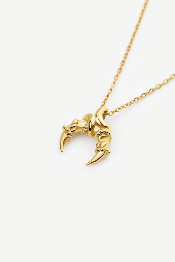 Elk & Bloom Roped Moment Twisted Horn 14K Gold Pendant Necklace