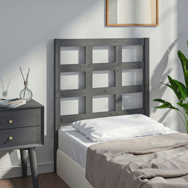 Berkfield Bed Headboard Grey 80.5x4x100 cm Solid Wood Pine