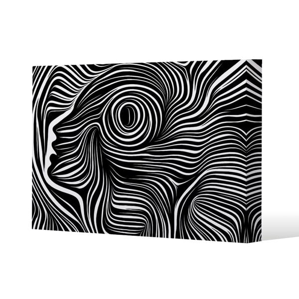 Benjamin Tate Design woodcut style on the subject of human soul Slim Style Canvas Print  90x120cm , 15mm Slim Real wood.