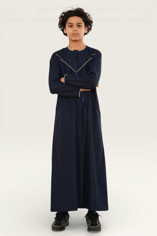 Infinity Leather Kids Boys Ramadan Moroccan Jubba Robe Djellaba Eid Thobe - K-TT-006