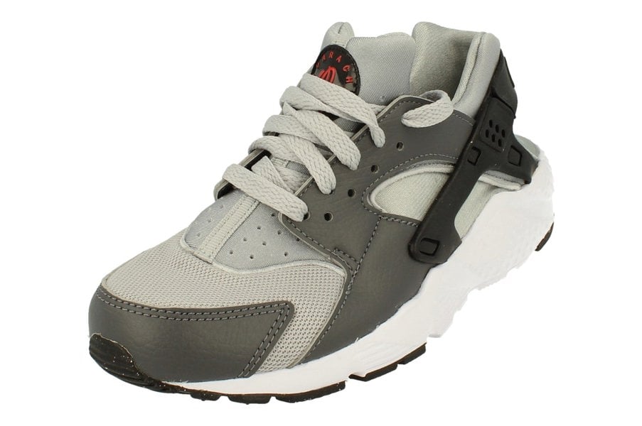 Nike Huarache Run GS Trainers Dx1091  001 - Wolf Grey Black Dark Grey 001 - Photo 1