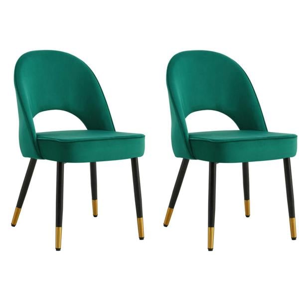 HYGRAD BUILT TO SURVIVE Padded Velvet Dining Chairs with Black Legs – Set of 2 | HYGRAD®