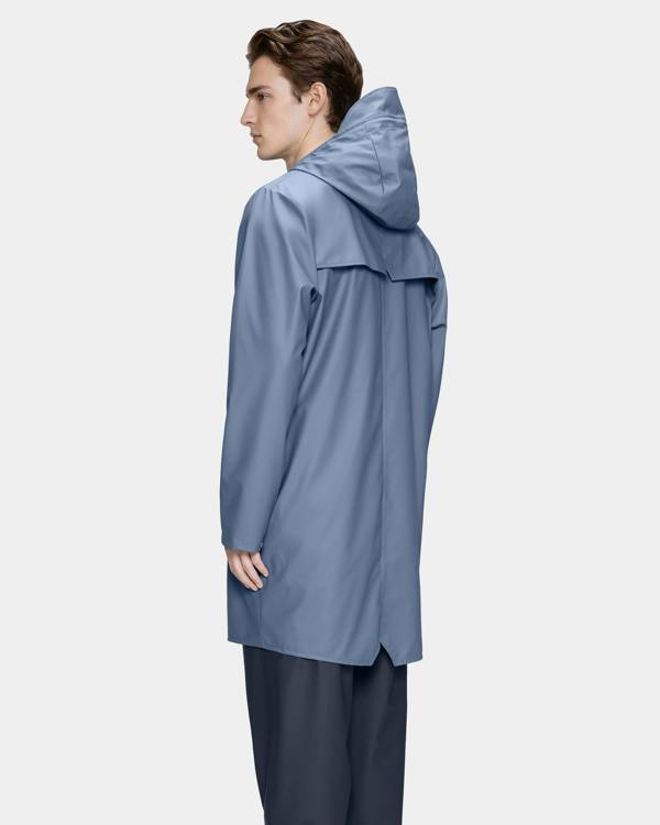 Rains Long Unisex Jacket - 172 Blue Dusk | CHO | Designer Unisex Rain Coats