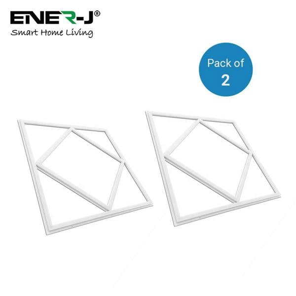 ENER-J Double Square borderline Panel Light, 595x595, 40W 4000 lm, White (6000K) light in outside and blue light in inside (Pack of 6)