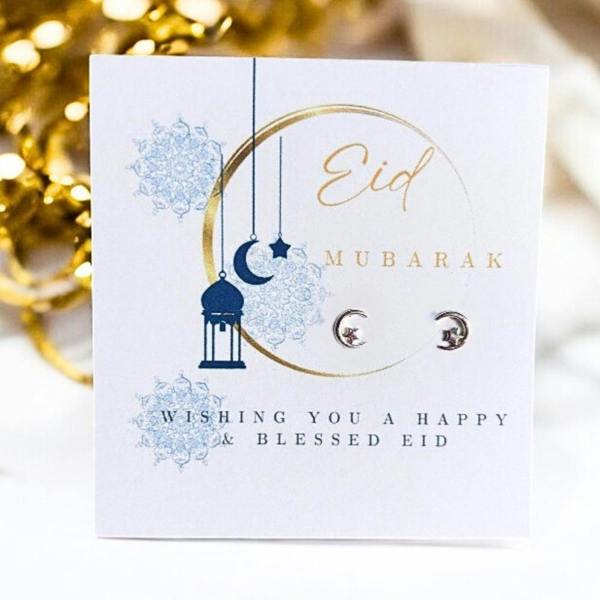 Aye Do Gifts Eid Mubarak Moon & Star Earrings | Gift for Sister, Mum, Gran, Best Friend