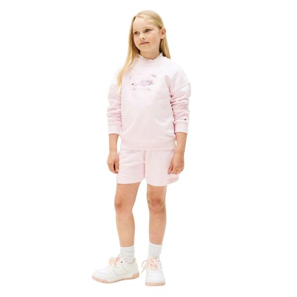 Tommy Hilfiger Childrens/Kids Script Crew Neck Sweatshirt - Light Pink - 