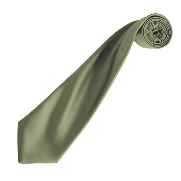 Premier Unisex Adult Colours Satin Tie - Olive