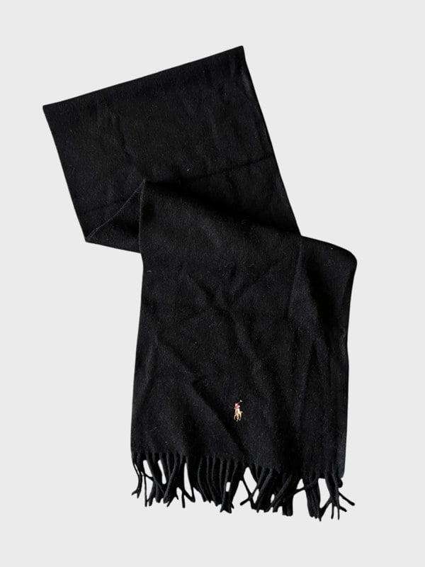Ralph Lauren Polo Ralph Lauren Signature Virgin Wool Scarf Black