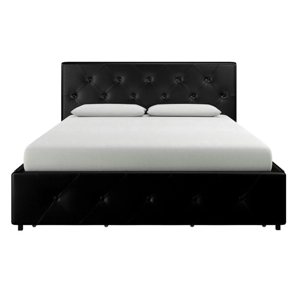 Dorel Home Dakota Bed with Storage PU Black - Double