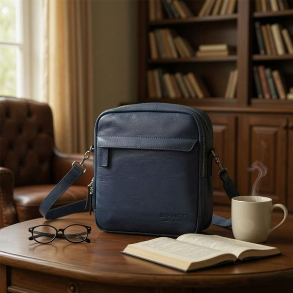 Infinity Leather Genuine Leather Vintage Messenger Crossbody Travel Bag - Hawthrone