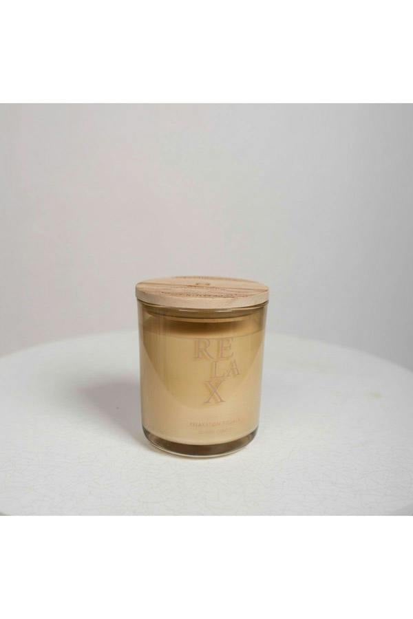 Baltus Relax Luxury Scented Candle With Wooden Lid | Relaxation Rituals Collection | Made With Essential Oils - Natural