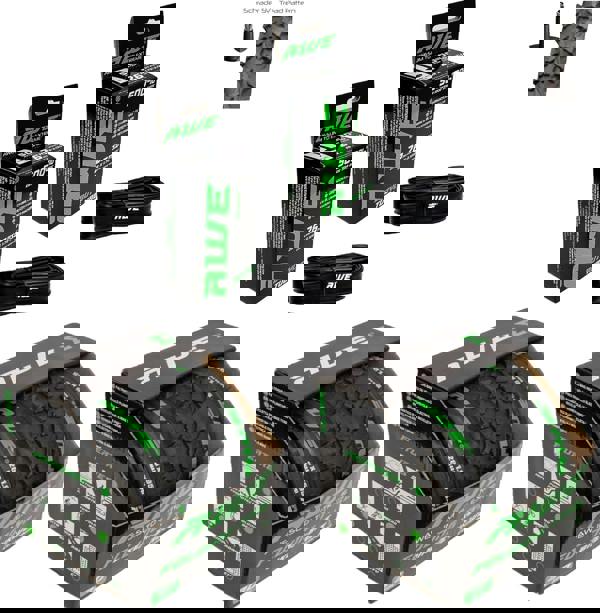 Awe 2 x AWERide Folding Tyres 26 x 1.95 cm MTB and 2 x AWE Inner Tubes 26" x 1.75-2.125 Schrader Valve