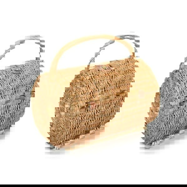 Barrel Fitted Wicker Picnic Basket