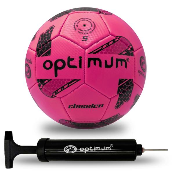 Optimum Classico Football in Pink, shown with a pump