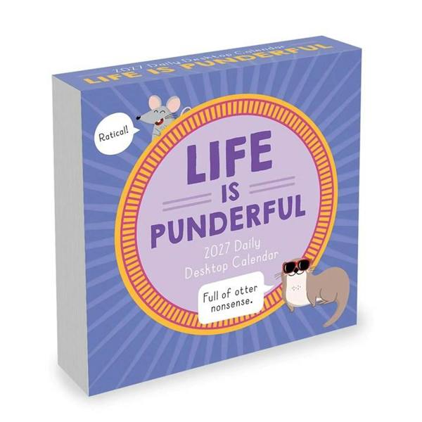 Life Is Punderful Desk Calendar 2027, Desk Calendars, Day To View, Humour, Gift