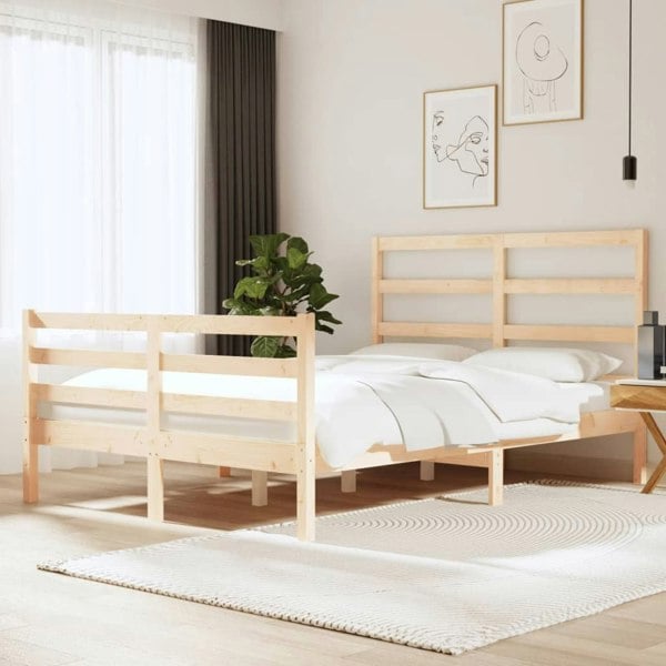 Berkfield Bed Frame Solid Wood Pine 120x190 cm Small Double