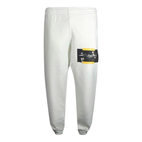 Off-White Mens Caravaggio Painting Logo Jogging Bottoms - White/Yellow