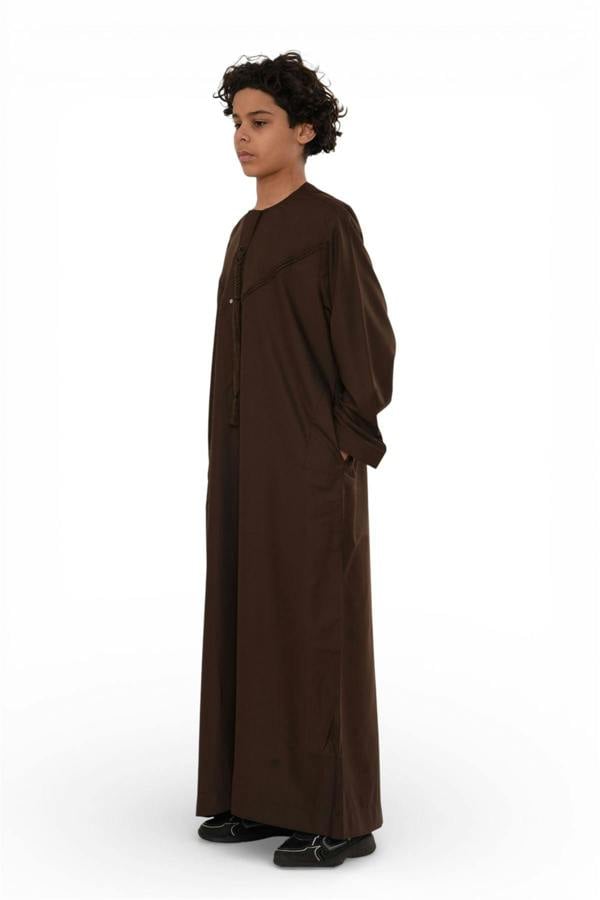 Infinity Leather Kids Boys Eid Moroccan Jubba Robe Djellaba Ramadan Eid Thobe - K-HM11