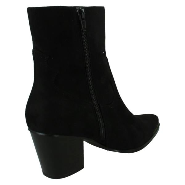 Spot On Ladies Spot On Mid Cuban Heel Cowboy Ankle Boots F51228