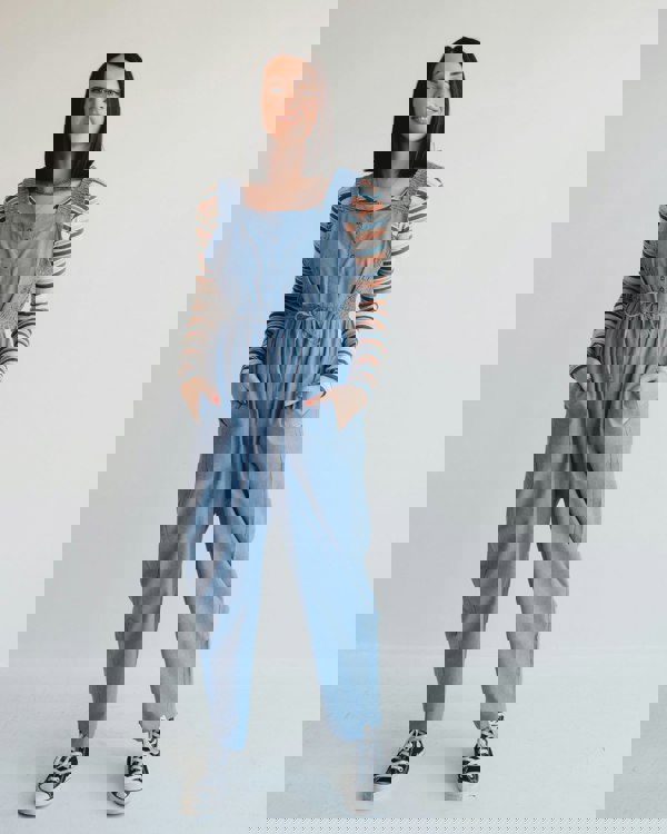 Alice Blue Smocking Strap Jumpsuit- image 4