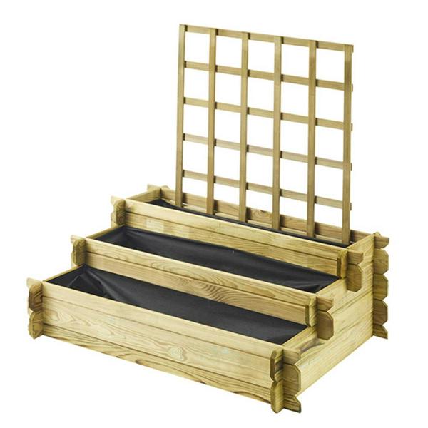 Cerland Angelic 3-Tier Raised Bed with Trellis 1m x 0.8m 154L Raised Planter