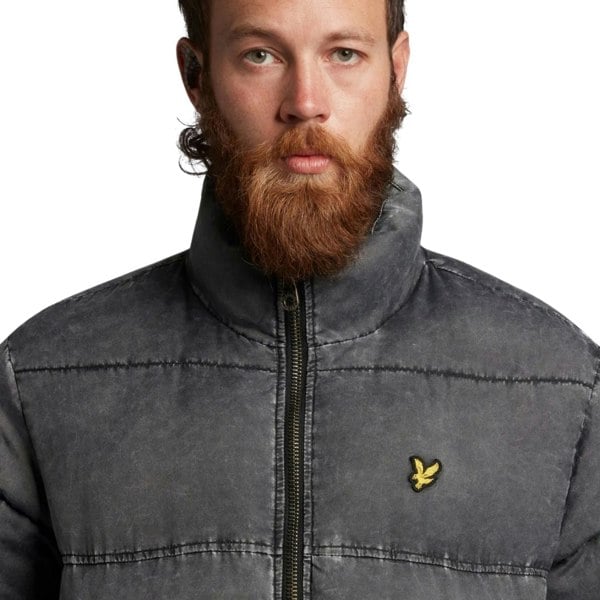 Lyle & Scott Faded Black Funnelled Puffer Jacket S