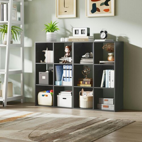 Wyld Haus Vasutte Wooden Black 6 Cube Storage Bookcase