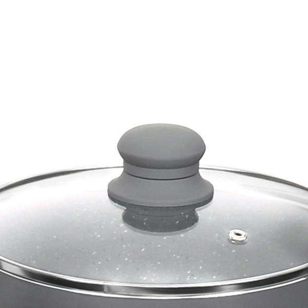Gr8 Home 9 Piece Aluminium Grey Marble Non Stick Cookware Set Induction Frying Pans Grill Pan Saucepans and Pots