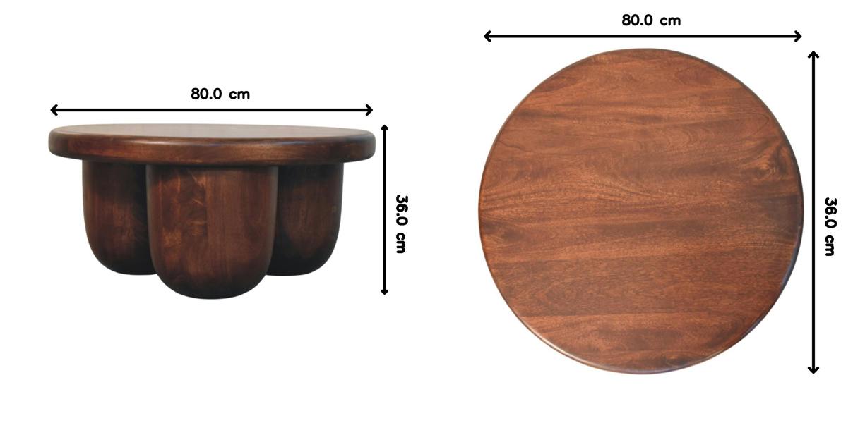 Artisan Furniture Solid Wood Clara Sculpted Coffee Table, Brown