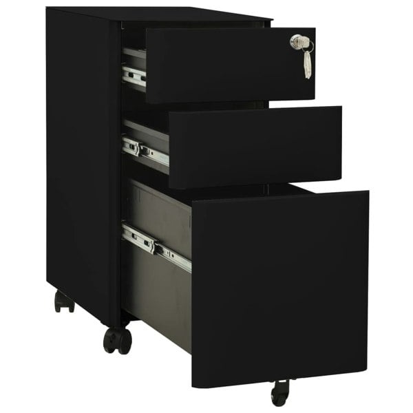 Berkfield Mobile File Cabinet Black 30x45x59 cm Steel