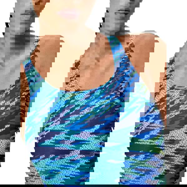 Speedo Hyperboom Print Medalist Swimsuit - Navy/Blue