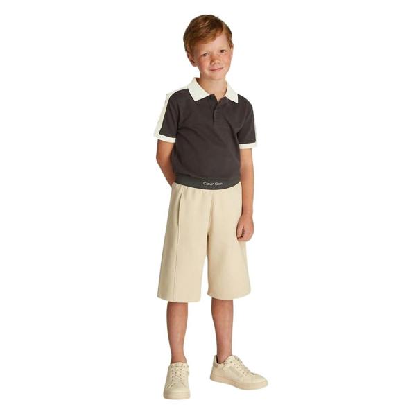 Calvin Klein Childrens/Kids Contrast Detail Regular Short-Sleeved Polo Shirt - Black - 