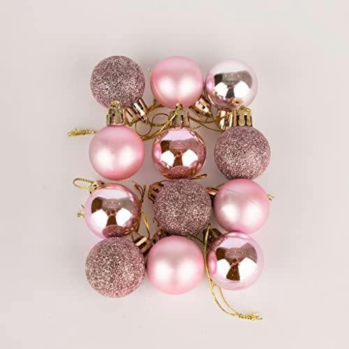 Pale Pink Shatterproof Christmas Baubles in 12 Pack and 24 Pack Options with Mixed Finishes image 5