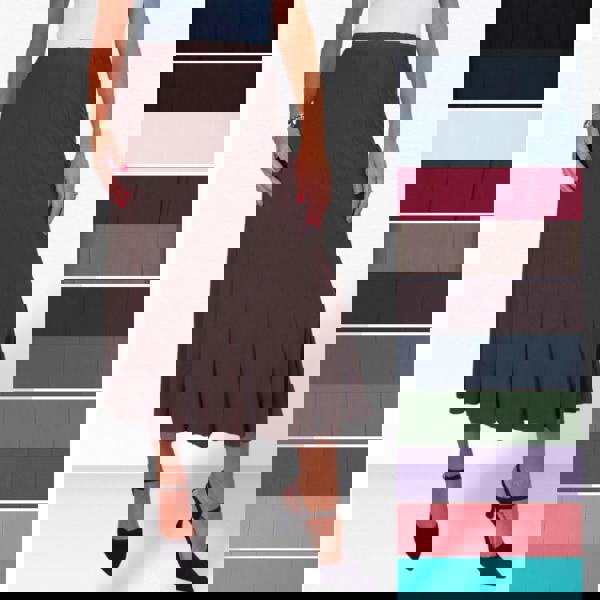 Paulo Due Women's 32" Soft Pleated Panel Midi Skirt