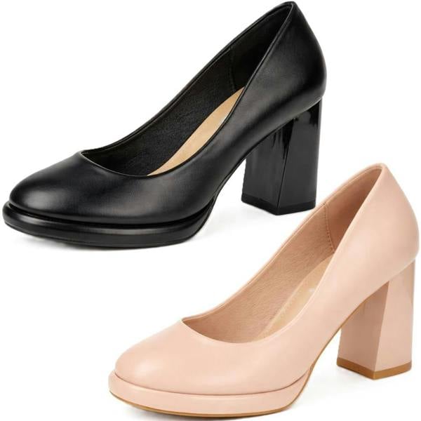 Anne Michelle Womens Anne Michelle Block Heeled Court Shoes F90121